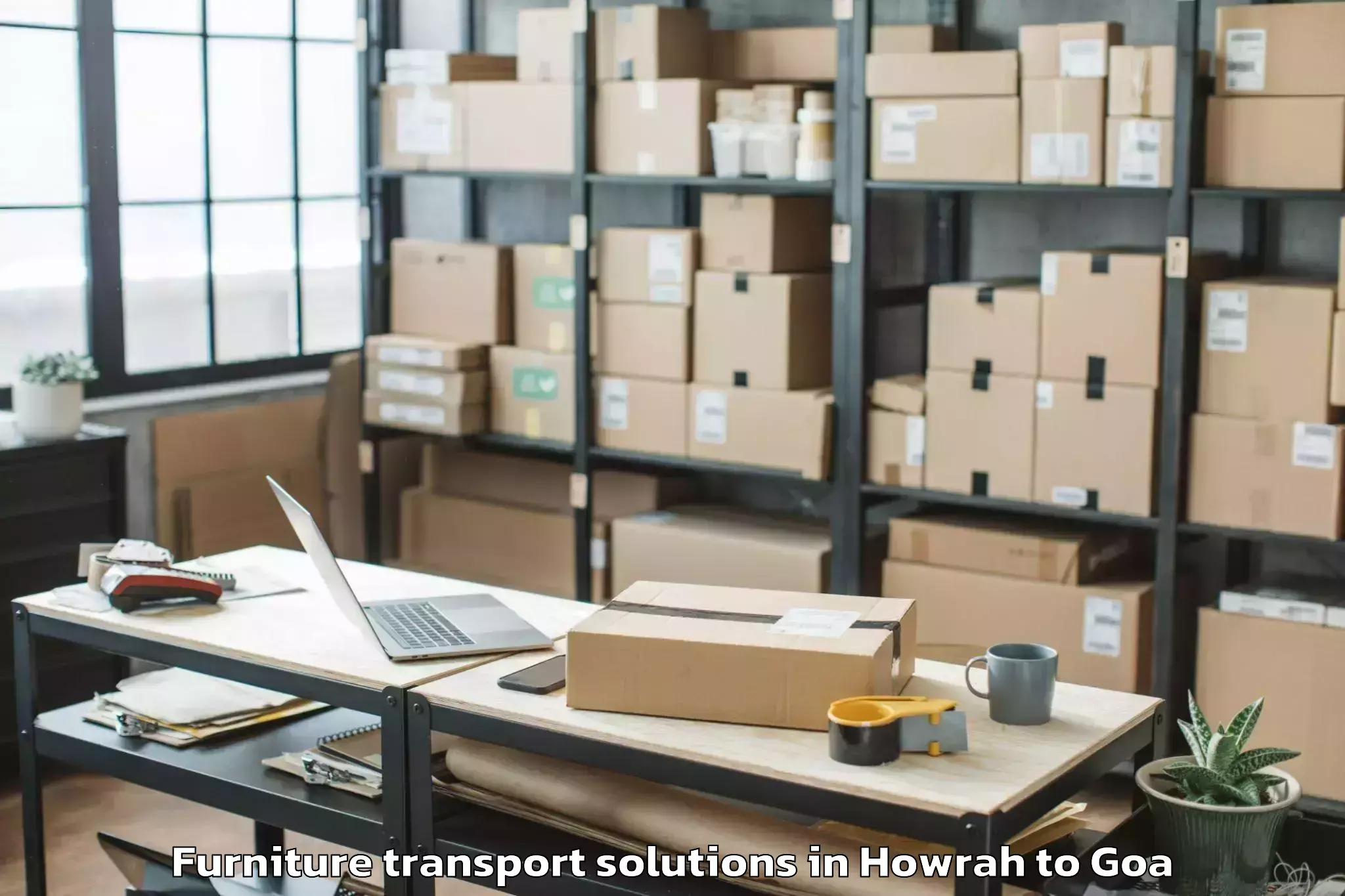 Affordable Howrah to Arambol Furniture Transport Solutions